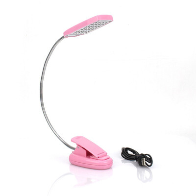 

Flexible Pink USB/Battery Power 28 LED Light Clip On Bed Table Desk Lamp Read