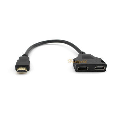 

HDMI 1 Мужской Двойной HDMI 2 Женский Splitter Y Кабель-адаптер HD LED ЖК-телевизор с плазменным
