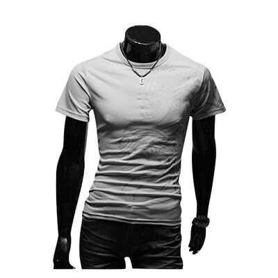 

Zogaa New Mens T-Shirt European Dragon Tattoo Round Collar