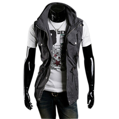 

Zogaa New Mens Jacket Sleeveless Slim Double Collar Casual