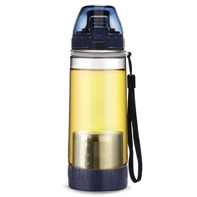 

Jingdong supermarket] green beads lvzhu 500ml couple portable leak-proof travel movement filter plastic cup PC505 dark blue