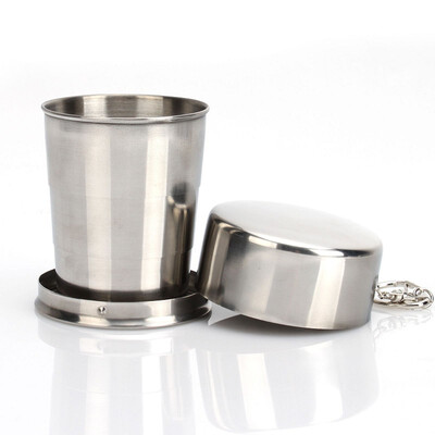 

mymei нержавеющей стали переносные складные поездки кубок кружки брелок телескопической убирающиеся