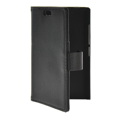 

MOONCASE Slim Leather Flip Wallet Card Pouch with Kickstand Shell Back ЧЕХОЛ ДЛЯ Nokia X2 Black