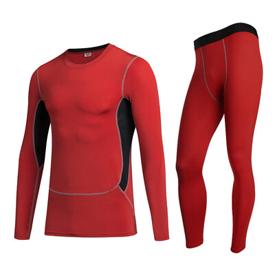 

Quick Dry Tracksuit For Men Fitness Tight Long Sleeve T-Shirt Pant MenS Suit