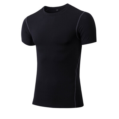 

Yuerlian Quick Dry Compression Mens Short Sleeve T-Shirts Running Shirt Fitness Tight Tennis Soccer Jersey Gym Demix Sportswear