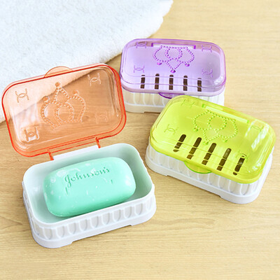 

Travel Transparent plastic soap holder with lip Bathroom Soap Dishes storage box draining container bathroom accessories