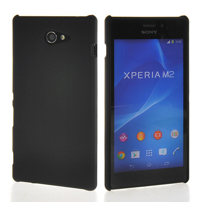 

MOONCASE Hard Rubberized Rubber Coating Devise Back чехол для Sony Xperia M2 Black