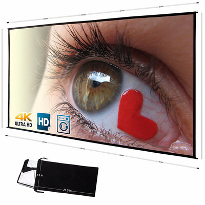 

Projector Screen Movie Screen 120inch 169 HD Double-Sided Projection Foldable Portable Projection Screen with 4 Sides Pole
