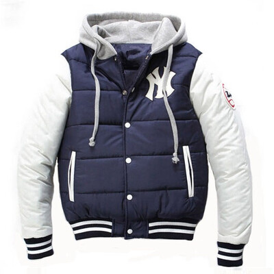 

Zogaa New Autumn And Winter Mens Cotton-padded Clothes New York Yankees NY Logo Baseball Clothes