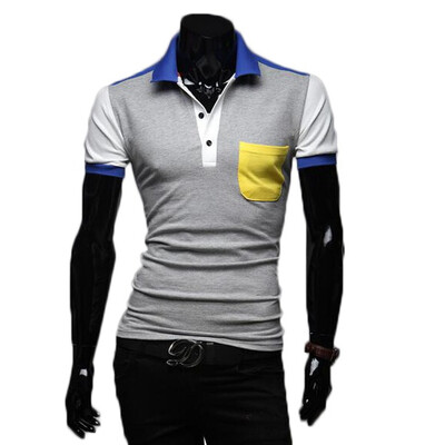 

Zogaa New Men's Polo Shirt Contrast Color Casual Slim All-matching