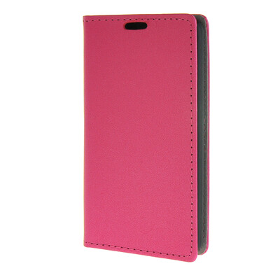 

MOONCASE Premium PU Leather Flip Wallet Card Slot Bracket Back Case Cover for LG  Fino D290N Dual D295 Hot pink