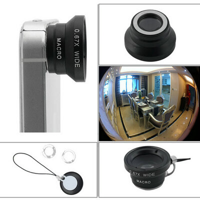 

0.67 X Detachable Wide Angle Macro Camera Lens for Mobile Phones iPhone