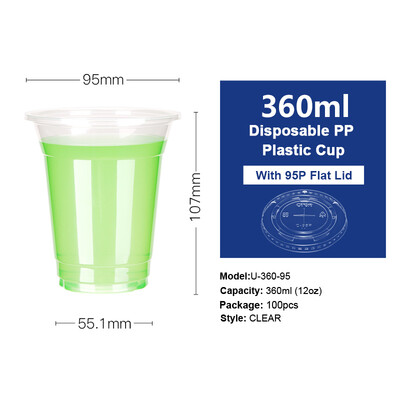 

Free Shipping 12oz-22oz Clear Plastic PP Cups with Dome & Flat Lids for Juice Tea Milk Iced Coffee Bubble Boba Smoothie 100pcs