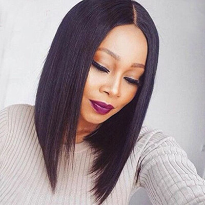 

9A Bob Lace Front Human Hair Wigs Pre-Plucked Brazilian Virgin Hair Short Bob Wigs Straight Hair 130 Density