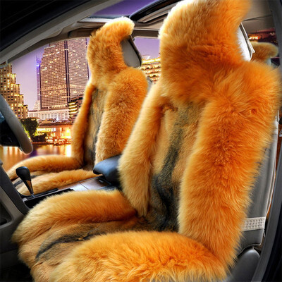 

Universal Pure Natural Wolf Skin Seat Cover 100 Wolf Skin Winter Car Cushion5 Seats Whole Vehicle Cover WSCS02