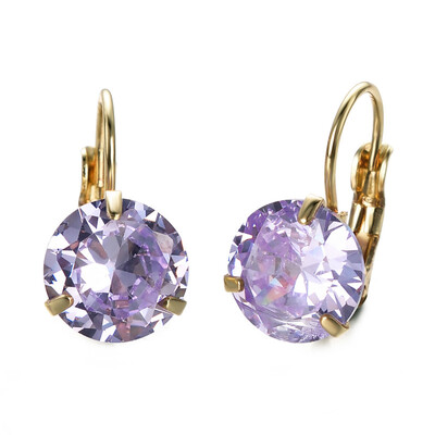 

Yoursfs Round Crystals Hoop Earrings For Women Leverback Earring Wedding Party Gifts