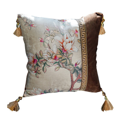 

Cotton Luxury Flower Embroidery Customized Pillow Case Wedding Room Sofa Chair Bedding Hotel Decorative Cushion Cover Pillowslip