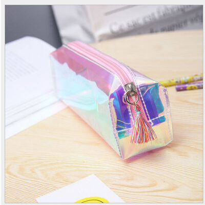

Laser Purse Pencil Case Cosmetic Makeup Bag Holographic Hologram Zipper Coin Bag