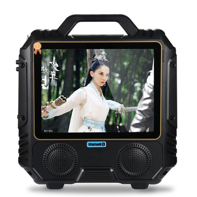 

Portable Dual Speakers High Power Bluetooth Speaker Video Player 14 Inch Screen MP3 MP4 FM Karaoke Machine Wireless Microphone