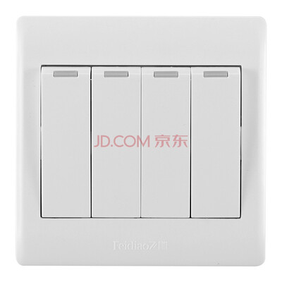 

Feidiao feidiao switch socket panel four open single control four open single power supply wall switch panel 86 A3 Jia Run white