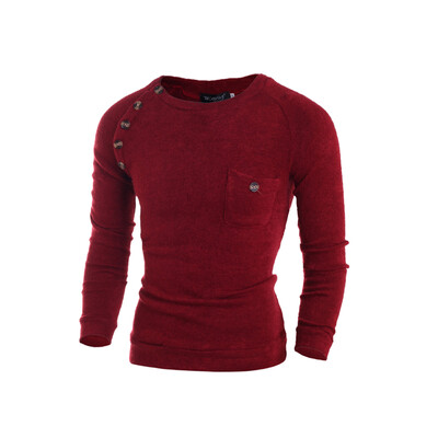 

Zogaa New Korean Men's Knitwear Splice Slim Pure Color
