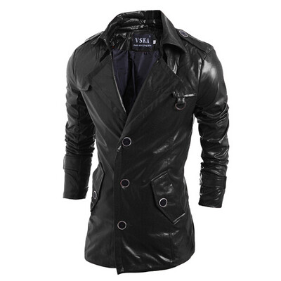

Zogaa New Autumn And Winter Mens Leather Clothing Pu Single-breasted Slim
