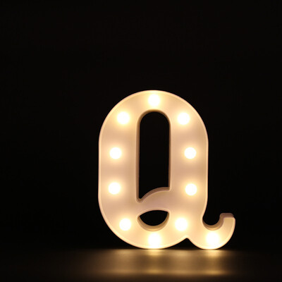 

26 White Letter LED Alphabet Light Indoor Battery powered Wall Hanging Night Light Bedroom Wedding Birthday Party Decor
