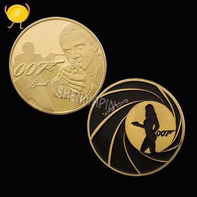 

James Bond 007 gold plated commemorative challenge coin collection souvenir art gifts