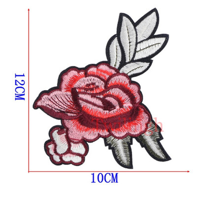 

1 Piece Big Patches Red Flower Embroidered Patch 3D Applique DIY Sewing Stickers Wedding Clothing Repair Fabric Sticker Patches