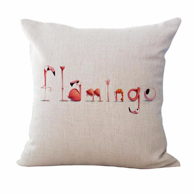 

18 18 inches 45 45cm Polyester Flamingo Cushion Cover Decorative Sofa Car Waist Square Pillow Case