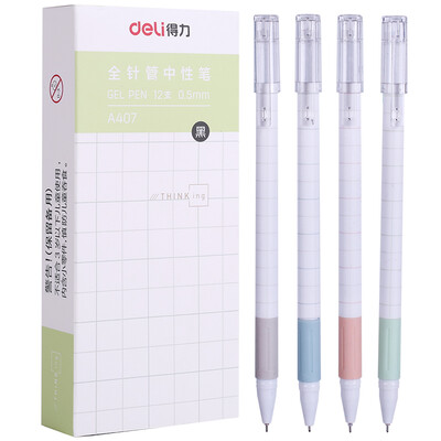 

Deli deli square inch 05mm black gel pen full needle pen pen 12 A407