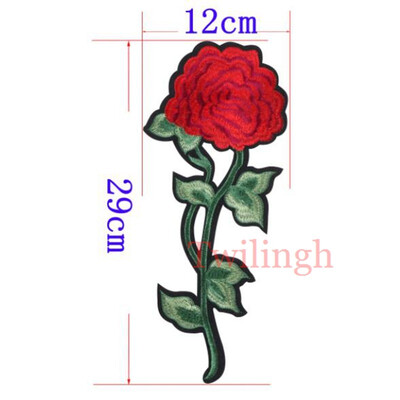 

1 Piece Patches Red Flower Embroidered Patch 3D Applique DIY Sewing Repair Accessories Fabric Stickers Wedding Clothing Patches