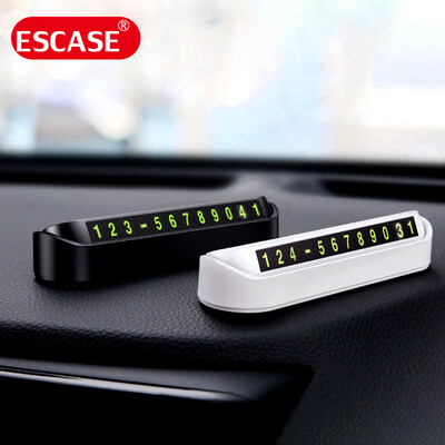 

ESCASE car temporary stop sign hidden mobile phone number plate telephone card card luminous car stickers car supplies ES-CS-10 black