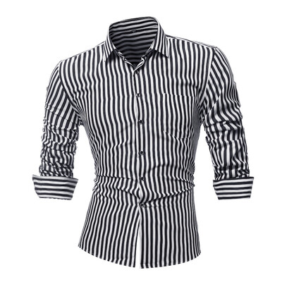 

Mens Printed Striped T Shirt Casual Long Sleeve Shirt Tops