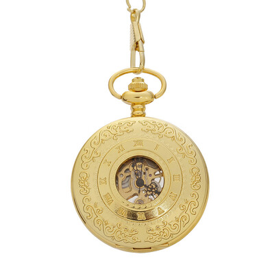 

ORKINA Retro Printing Stainless Steel Analog Manual Mechanical Pocket Watch - Golden