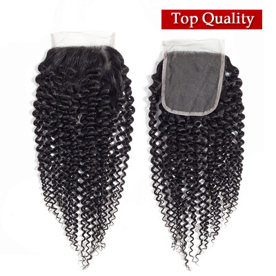 

NamiHair Best Quality 4x4 Lace Closure Chinese Virgin Human Hair Kinky Curly Natural Color Free Part Middle Part Three Part 8"-20"