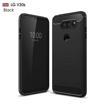 

Goowiiz Phone Case For LG V30V30S Fashion Slim Carbon Fiber TPU Soft Silicone Prevent falling