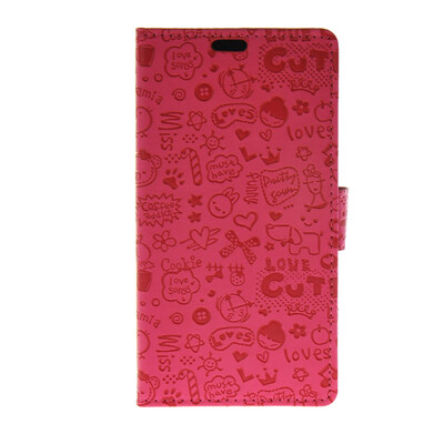 

MOONCASE Cute Little Witch Leather Side Flip Wallet Card Holder Stand Pouch ЧЕХОЛ ДЛЯ Sony Xperia C4 Hot pink