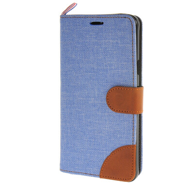 

MOONCASE Samsung Galaxy Примечание 5 чехол Джинсовая Слот карты Кожаный флип Бумажник Кронштейн обложка чехол синий