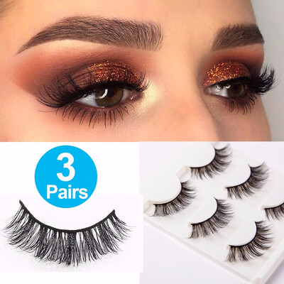 

False Eyelashes3D False Eyelashes Extension Long Lashes With Volume for Womens Make Up Handmade Soft Fake Eyelash - 3Pairs