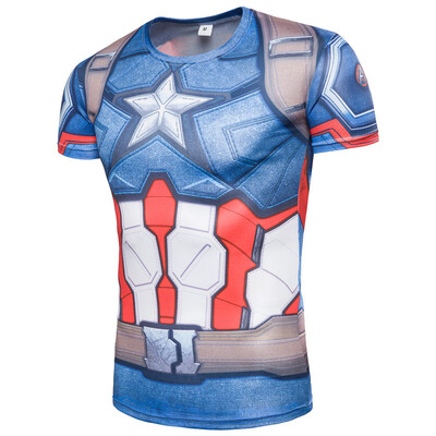 

Marvel fashion mens T-shirt anime adult shirt Captain America Superman Iron Man&other role-playing T-shirt