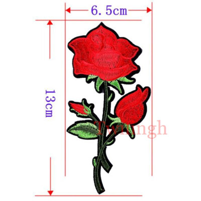 

1 Piece Patches Red Flower Embroidered Patch 3D Applique DIY Sewing Repair Accessories Fabric Stickers Wedding Clothing Patches
