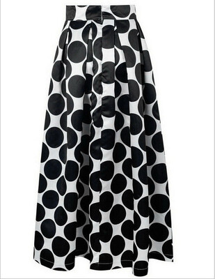 

Women Polka Dot Print Casual Party Vintage Rockabilly High Waist Skirt Long Maxi Dress