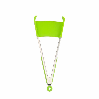 

12inch Intelligent Multi-functional Kitchen 2-in-1 Spatula&Tongs Non Stick Heat Resistance Food Folder Green