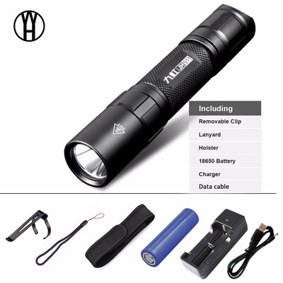 

WH Tactical Flashlight Highlights Long Waterproof Portable Super Bright LED Flashlight Mini Self-defense Riding Outdoor