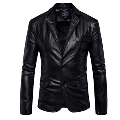 

2018 Brand Mens Fashion Leather Jacket High Quality Mens Business Casual Jacket