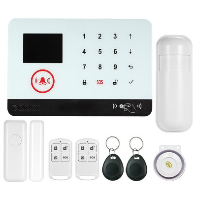 

433MHz Wireless WIFI GSM SMS Auto dial Alarm Security System LCD Display Door Sensor PIR Motion Sensor for Amazon Alexa Voice