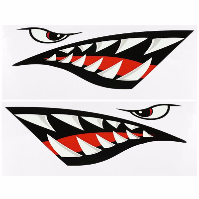 

2PCS Fish Mouth Sticker Fishing Boat Canoe Car Truck Kayak Graphics Accessories