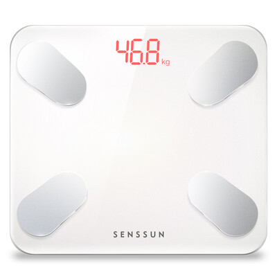 

SENSSUN intelligent body fat scale home electronic weight health scale accurate weighing Bluetooth APP body data monitoring IF1213B fluorescent white