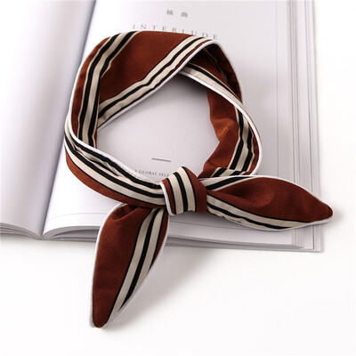 

Guttavalli Fashion Girls Colorful Geometric Students Tie Small Chevron Summer Unisex Stripes Scarves Korea Style Girls Soft Ties